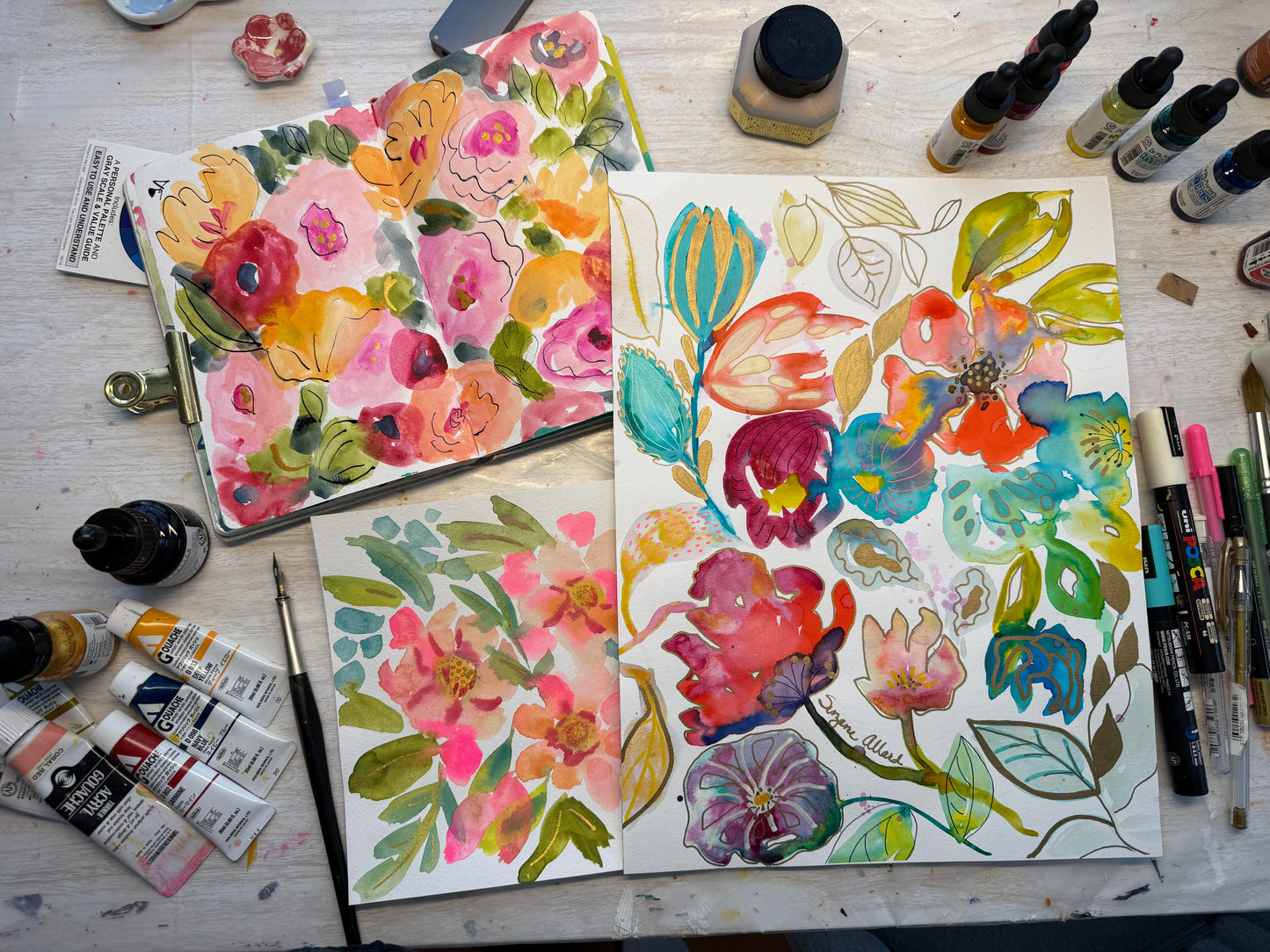 Shimmering Gold Florals with Suzanne Allard
