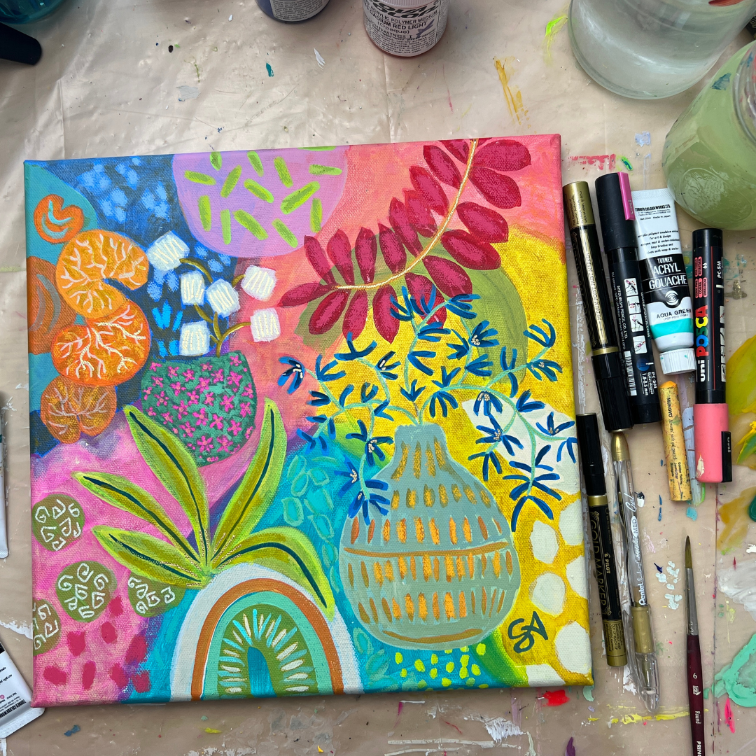 Colorful Abstract on Canvas with Suzanne
