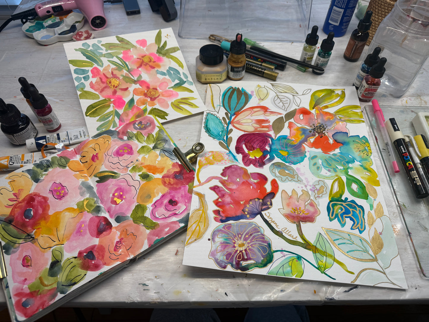 Shimmering Gold Florals with Suzanne Allard