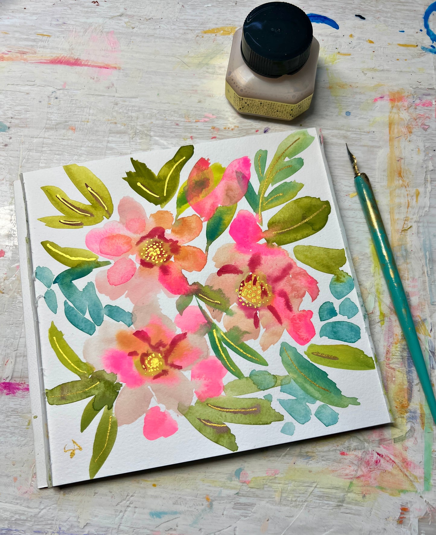 Shimmering Gold Florals with Suzanne Allard