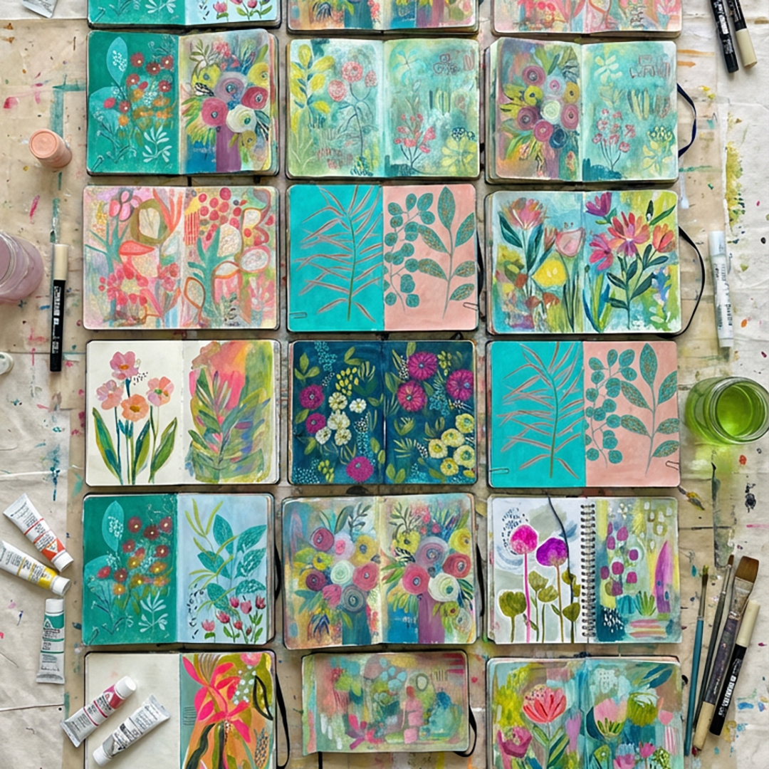 31 Bright And Fun Sketchbook Paintings with Suzanne Allard